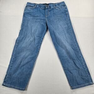 NWT. J Jill High Rise Relaxed Ankle Denim Aspen Wash Jeans Women's Size Medium